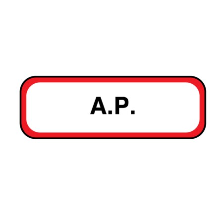 Nevs Position Labels - A.P. 1/2" x 1-1/2" White w/Red & Black XP-010